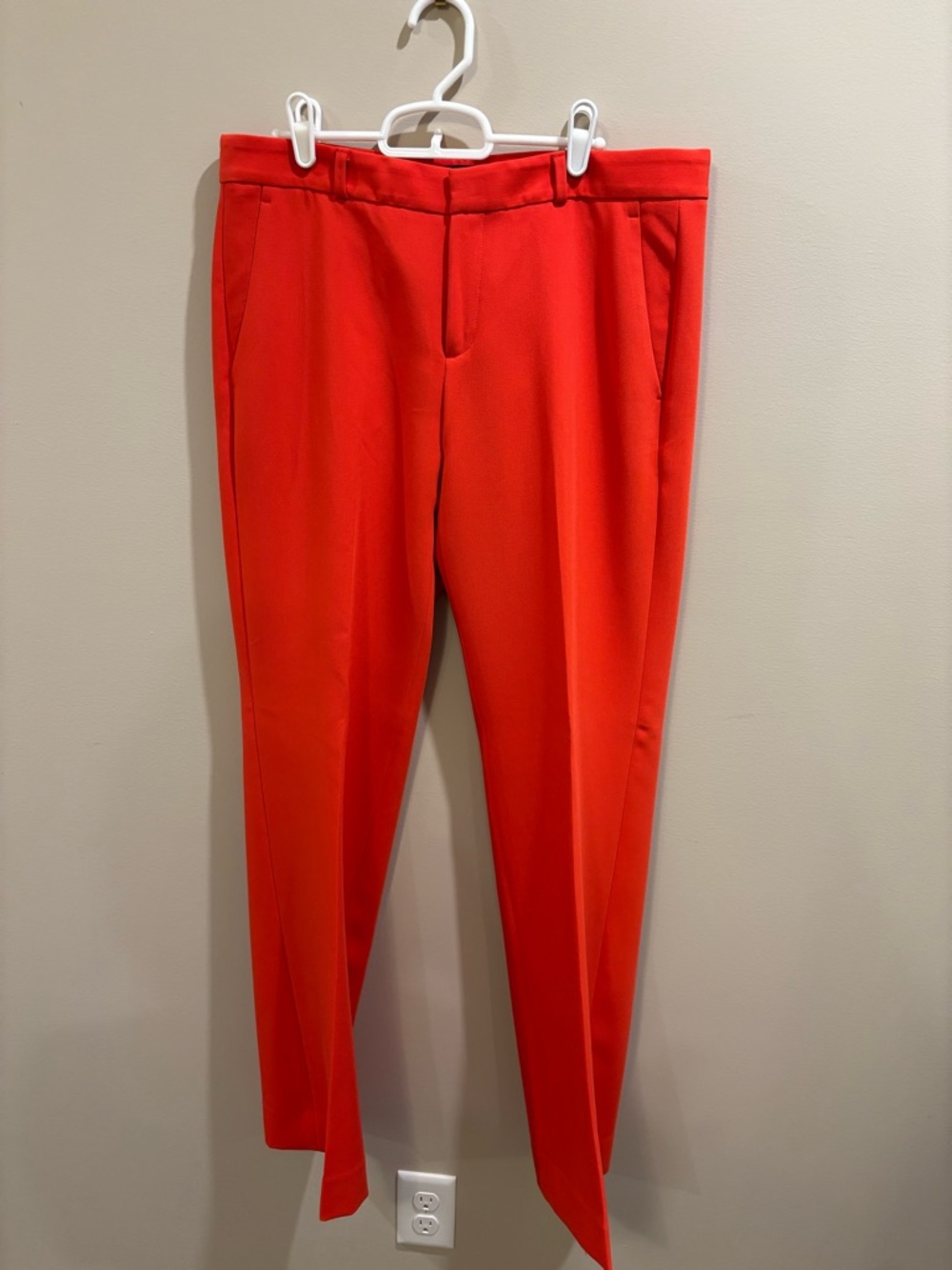 Banana Republic Vibrant Orange-Red Tailored Logan Pants NWOT